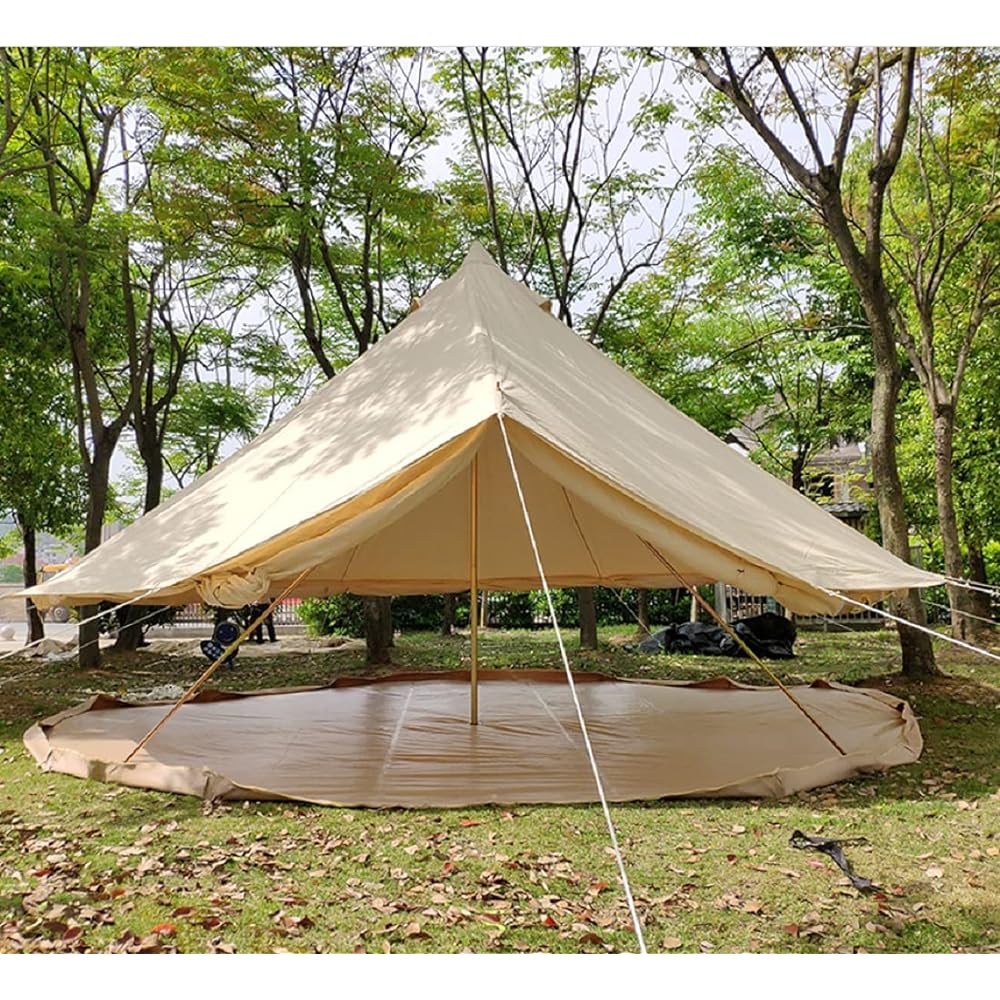Bell Tent Outdoor Canvas Waterproof Bell Tent 4 Season Tent for Family Travel Party and Hunting Camping Yurt Tent