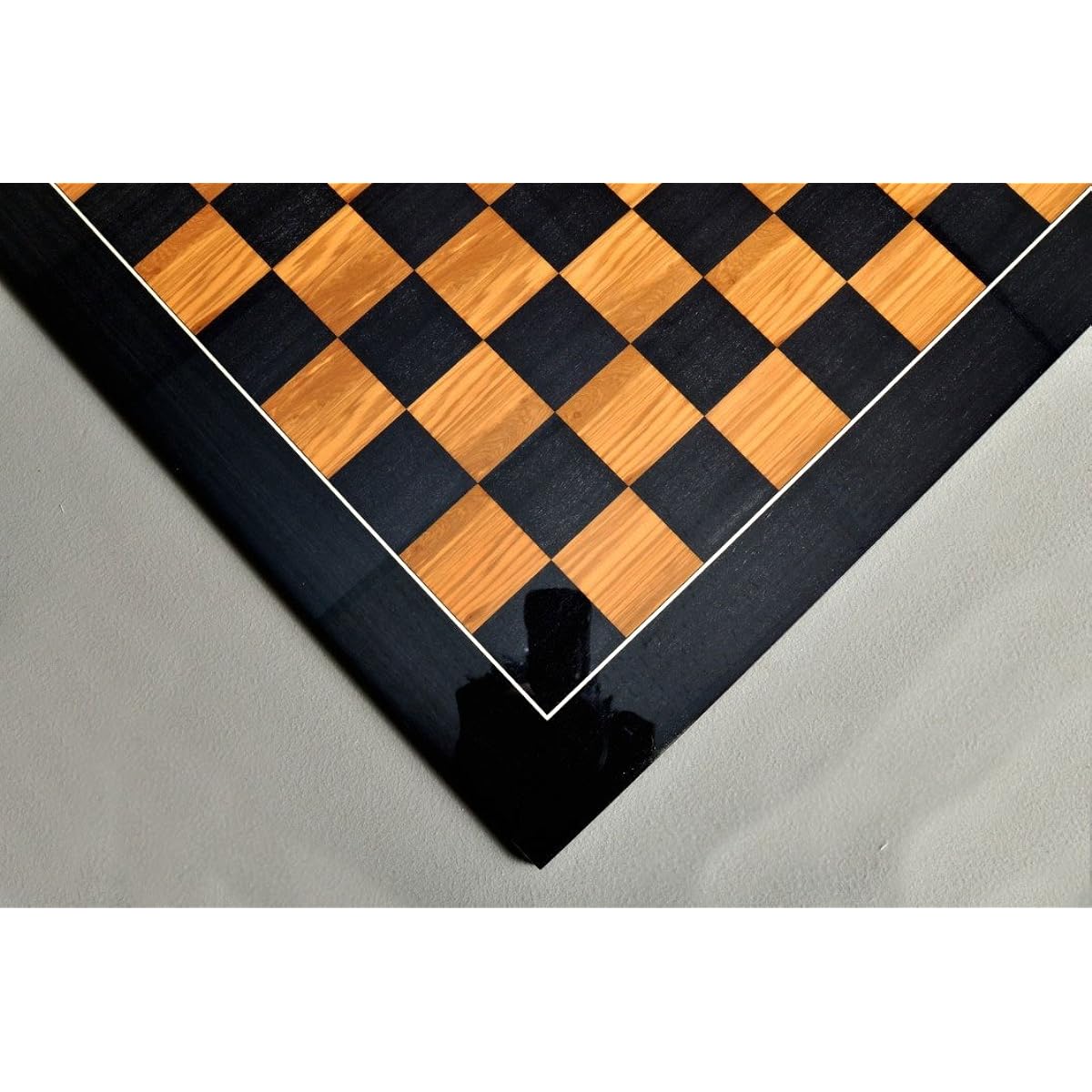 The House of Staunton Blackwood and Olivewood Standard Traditional Chess Board - 2.5 Inch - Polished Finish