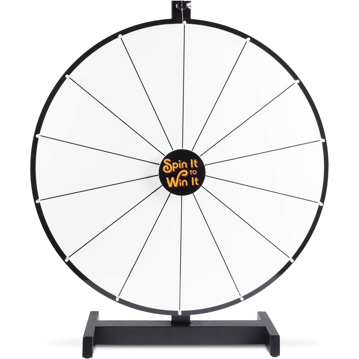 Spin it to Win It Jumbo Prize Wheel 24" | 14 Blank Whiteboard Slots, Customizable Whiteboard Buttons, Adjustable Spin Speed | Tabletop Prize Wheel for Trade Shows, Office Games, and Parties