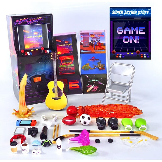 Super Action Stuff Game ON Arcade 1/12 Scale 6 Inch Action Figure Accessory Set with LED Light (Cyber Dagger Light Included)
