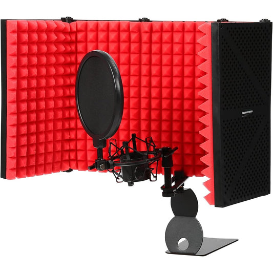 wendeekun microphone isolation shield 5 door acoustic foam noise reduction foldable microphone sound absorbing cover premium sound wendeekunsm4yhbk9it1500 wendeekun