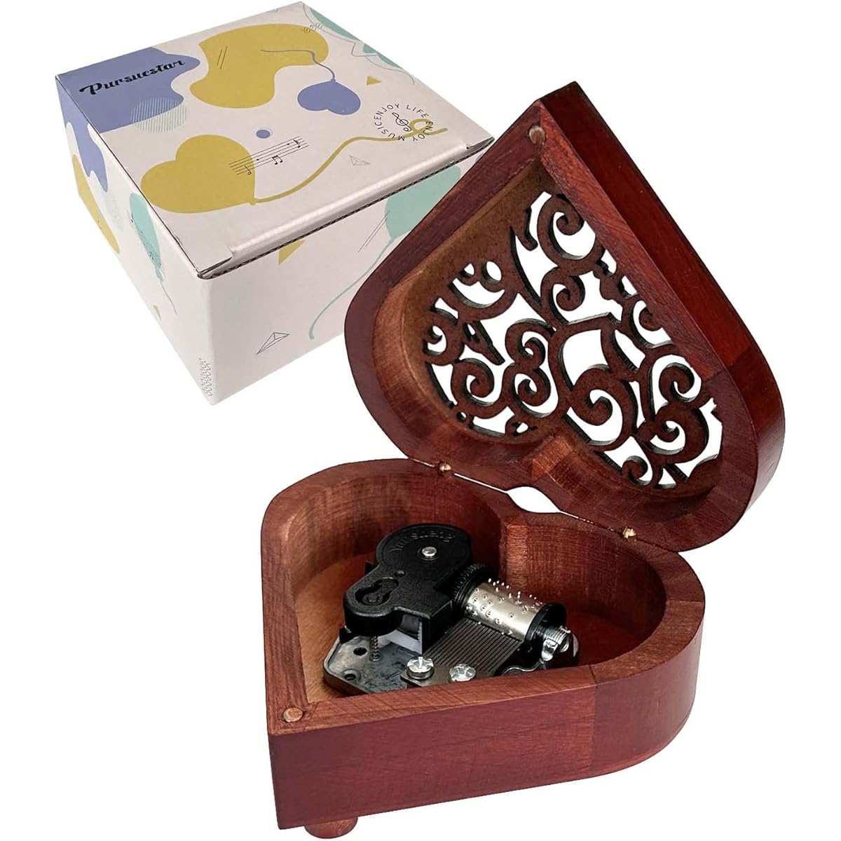 Heartwood Carved Flower Vintage Music Box Gift for Birthday/Christmas/Valentine's Day/Collectibles - For Elise