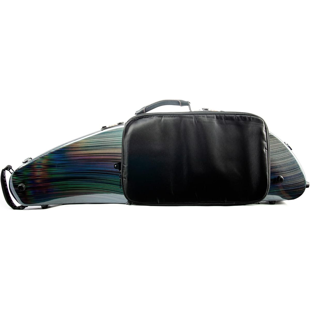 Christina 4/4 Full Size Violin Cover High Strength Carbon Fiber Violin Music Bag, Black Violin Hard Cover with Combination Lock and Extra Bag (XC Dazzling Color) (Semicircle)