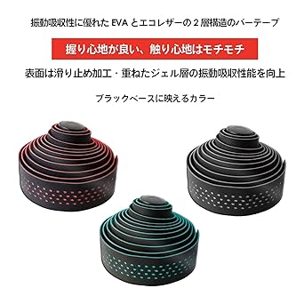 GORIX Bar Tape Road Bike 2 Colors (GX-063BD) Bicycle Anti-Slip Shock Absorption Black x Celeste