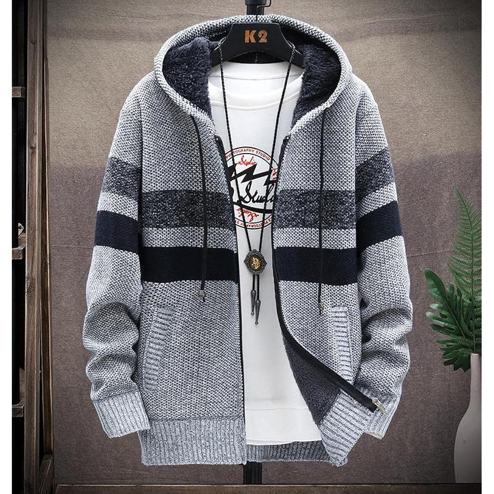[emptio] Hooded Border Knit Jacket Men's