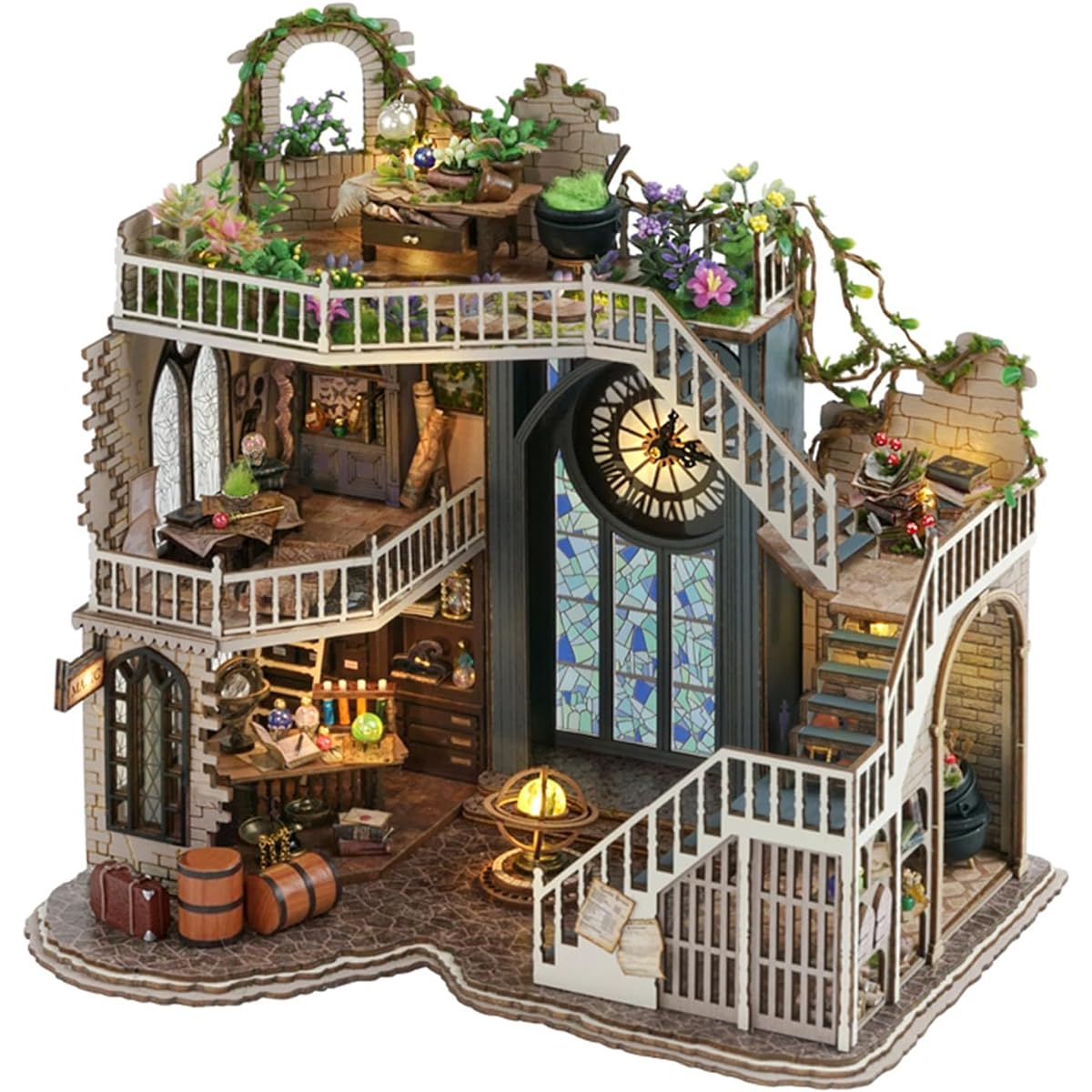 Flever Dollhouse Miniature DIY House Kit Creative Room with Furniture Romantic Valentine Gift (William's Magic House)