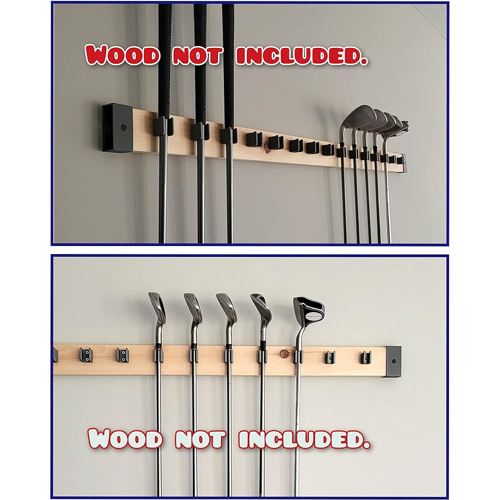 [JINTECH] Golf Club Organizing Holder Wall Display Wall Hanger Rack Mount [Set of 15 Holders]