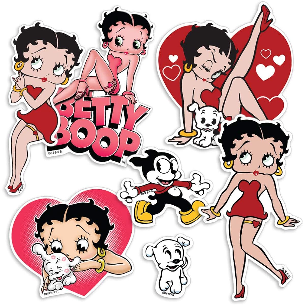 Betty Boop Collector's Sticker with Puggy and Bimbo
