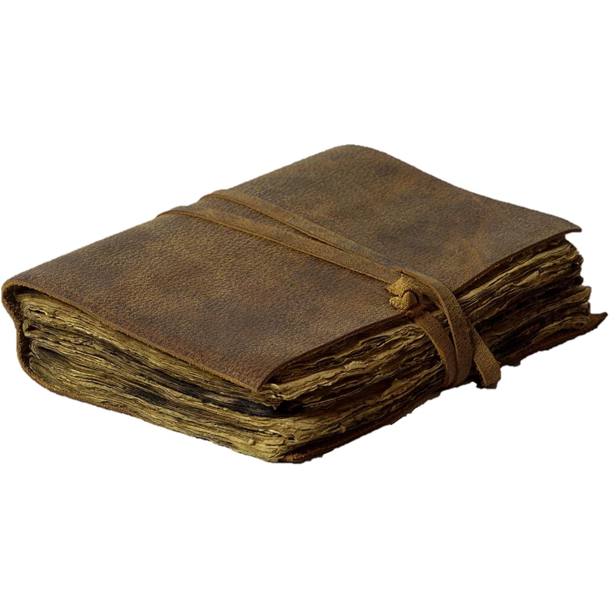 Craftezo Vintage Leather Journal - Antique Leather Bound Journal Writing Notebook Sketchbook - Journal Deckle Edge Paper | Old Look Journal (12x8 Inches)