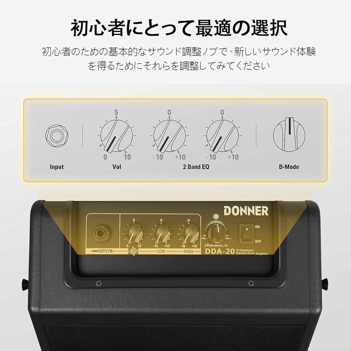Donner Amplifier for Electronic Drum Keyboard 20W External Speaker Small Mini Wireless Black Japanese Instruction Manual DDA-20