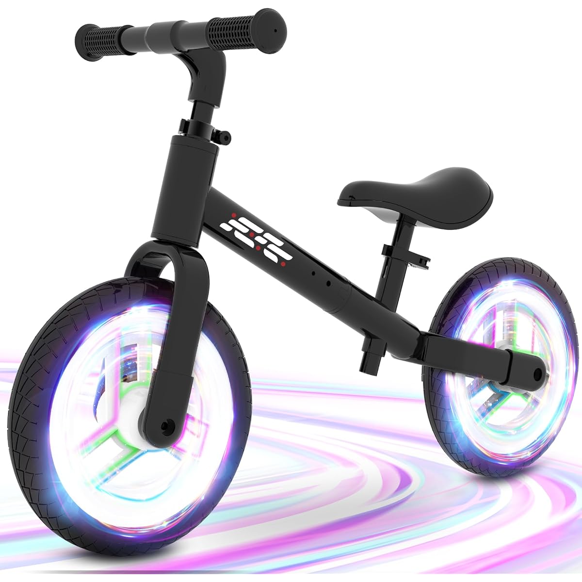 WETIFY Colorful Lighting Balance Bike for 2 Year Olds 2-5 Years Old Toddler Balance Bike No Pedals Required with Adjustable Handlebars & Seat 2-5 Year Old Boys Birthday Gift Toy