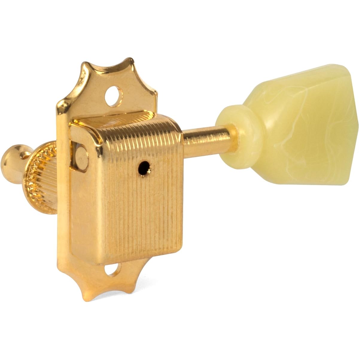 Golden Age Vintage Keystone Style 3 Left + 3 Right Tuning Machine for Solid Peg Heads, Gold