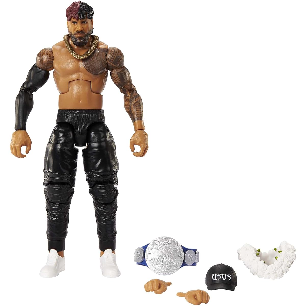 WWE MATTEL Jimmy USO Elite Collection 6 Action Figure 6-Inch Movable Collectible Gift for WWE Fans Ages 8+ Multicolor (HDF38)