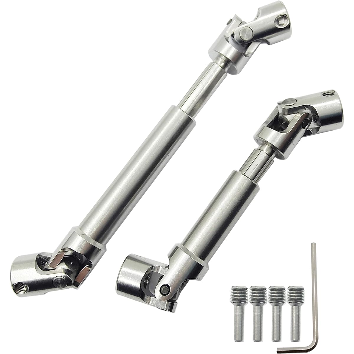 HOPLEX Stainless Steel Drive Shaft Universal Joint Drive Shaft for 1/18 RC Rock Crawler Axial UTB18 Capra Unlimited Trail Buggy 2pcs