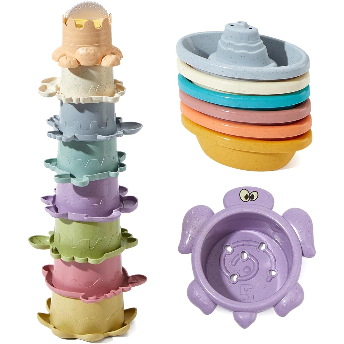 Bath Toys (14 Ocean Stacking Cups & Boats)