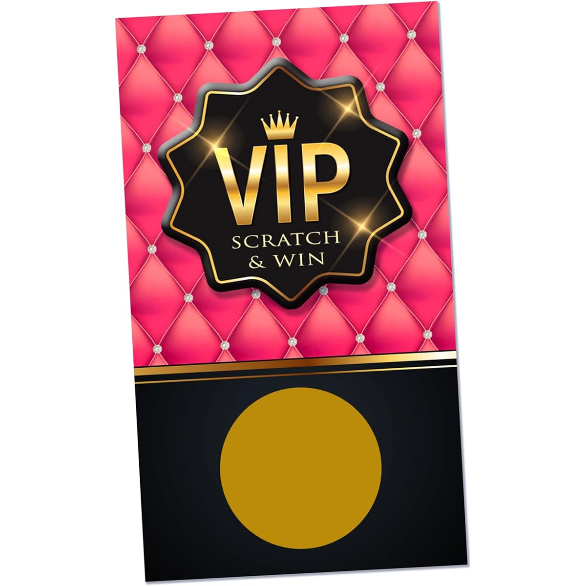 Pink VIP Peel-2-Reveal Cards - (Pack of 30) - Peel Tickets - Customer Appreciation - Employee Appreciation - Trade Show Giveaways - Instant Scratch & Win Game