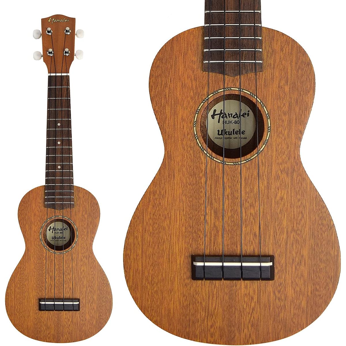 Hanalei HUK-80 Soprano Ukulele Gear Peg Specification Top Single Plate (Hanalei HUK80)