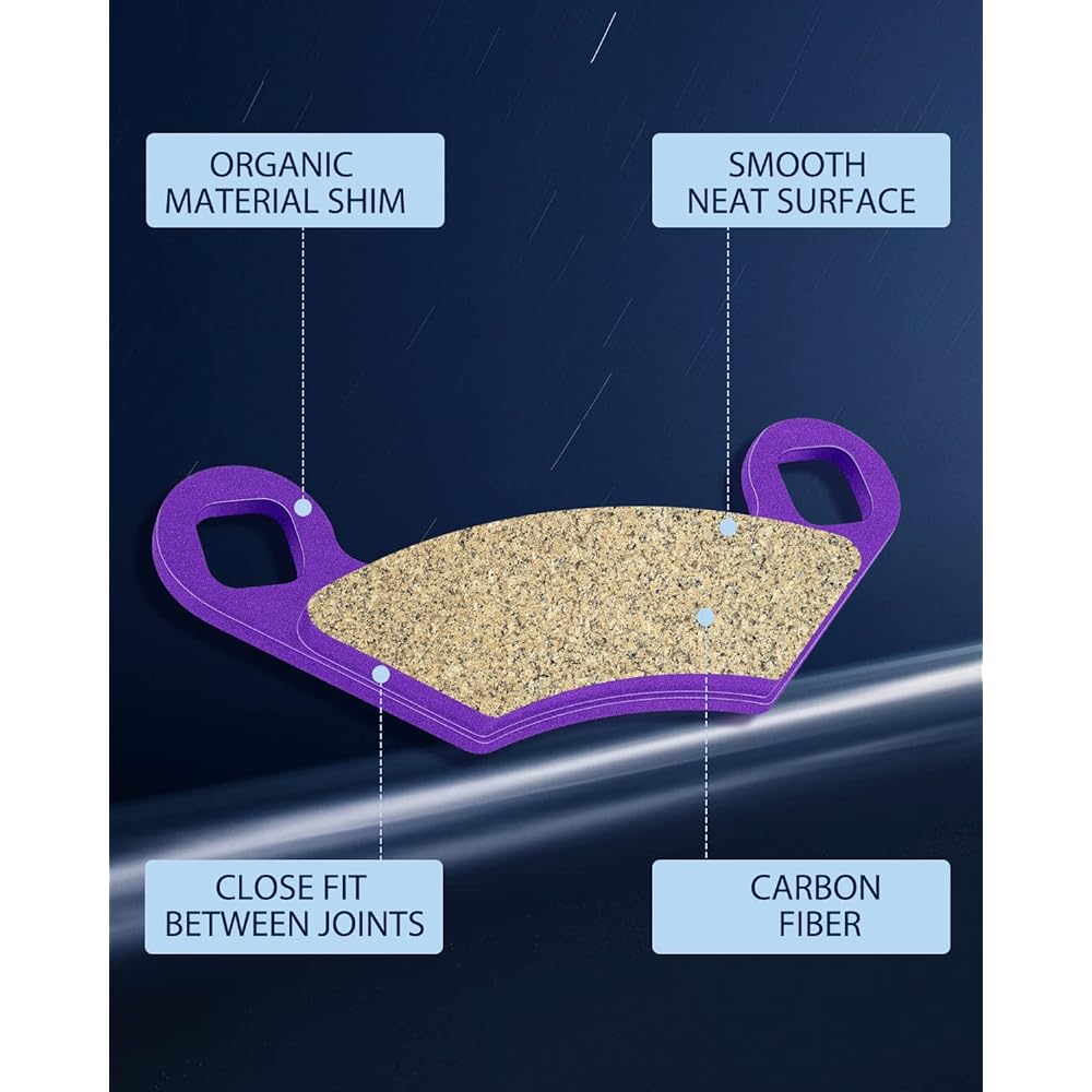 ECCPP FA159 Brake Pads Front Rear Carbon Fiber Replacement Brake Pad Kit for Polaris 300, 400L, Big Boss, Diesel, Magnum, Ranger, RZR, Scrambler, Sport