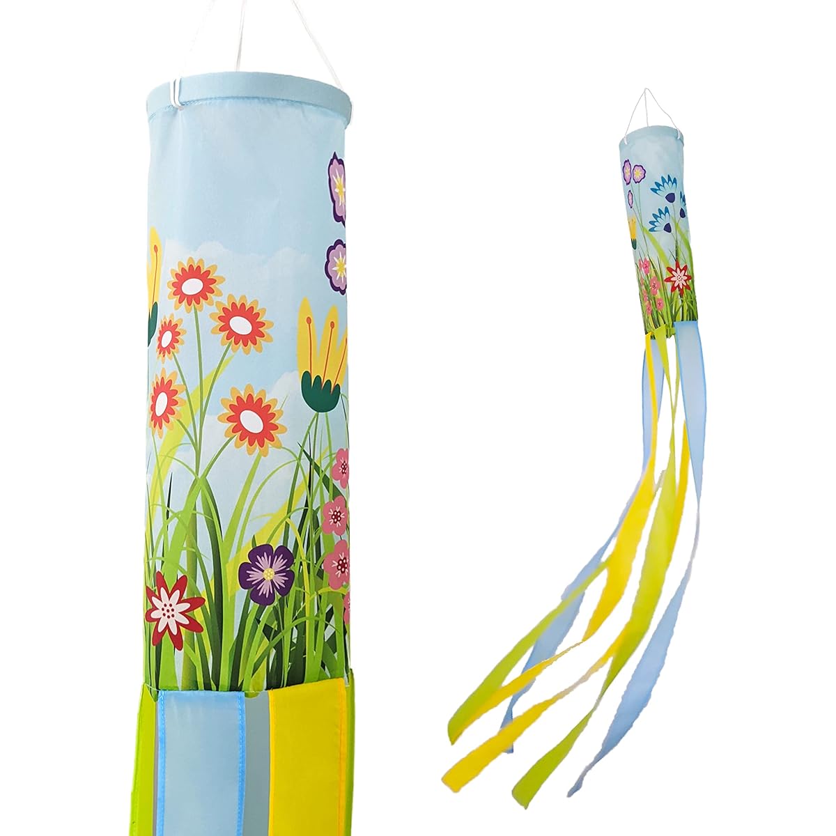 Madrona Brands Spring Wild Flower Windsock - Durable Outdoor Hanging Decor 60"