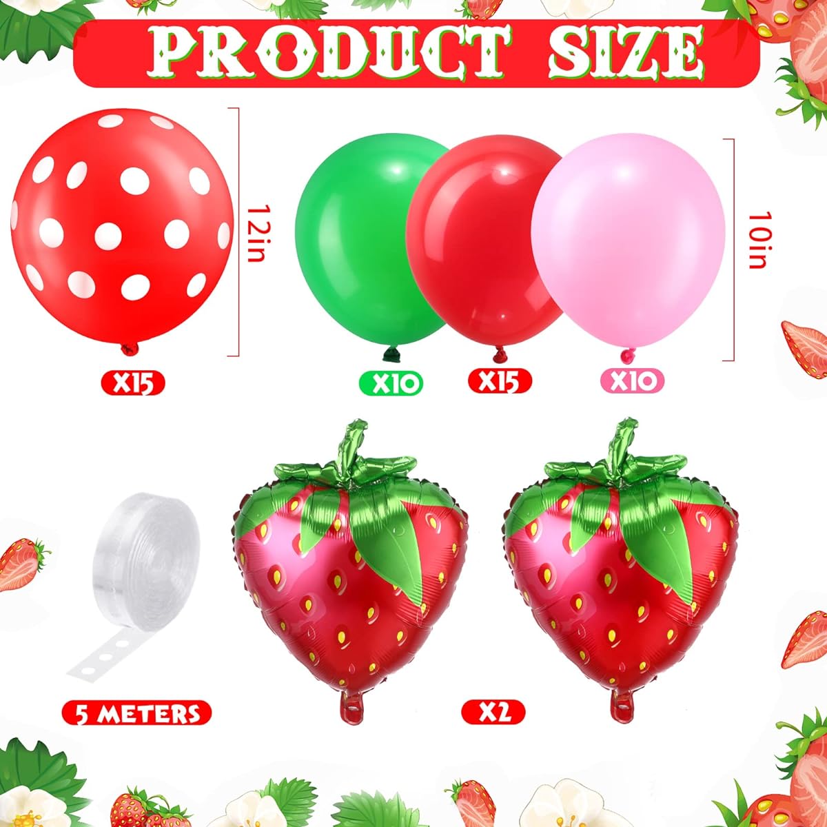 Strawberry Baby Shower Box 58pcs First Birthday Party Decorations with Balloon Set for Girls Strawberry Party Decorations Strawberry Balloons 1 Letter Box Strawberry Party Supplies