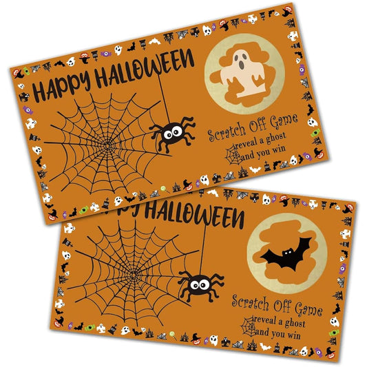 67REWIDPARTY Halloween Party Games Scratch Off Cards (32 Pieces) Happy Halloween Party Game Tickets Festive Raffle Game Prizes Halloween Holiday Game Supplies Fun Activities for Groups, Kids, Teens and Adults