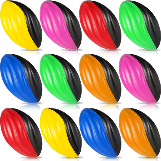 12 Pieces Spiral Foam Football 5 Inch Mini Football Kids Soft Football Small Waterproof Foam Football Sports Birthday Toddler Football Indoor and Outdoor Games Party Favors Assorted Colors