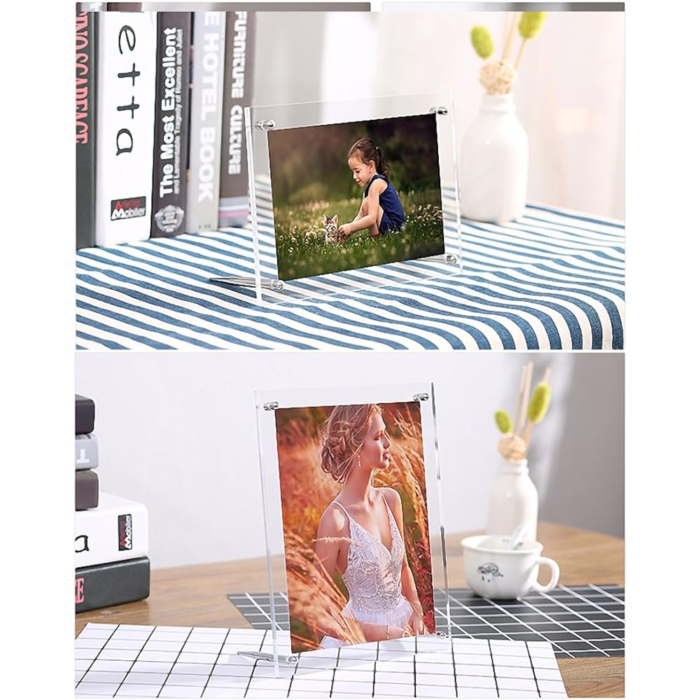 Wall hanging, tabletop, vertical, horizontal, acrylic photo frame, photo frame, poster, picture frame, award certificate, picture frame (A4 x 3 sheets)