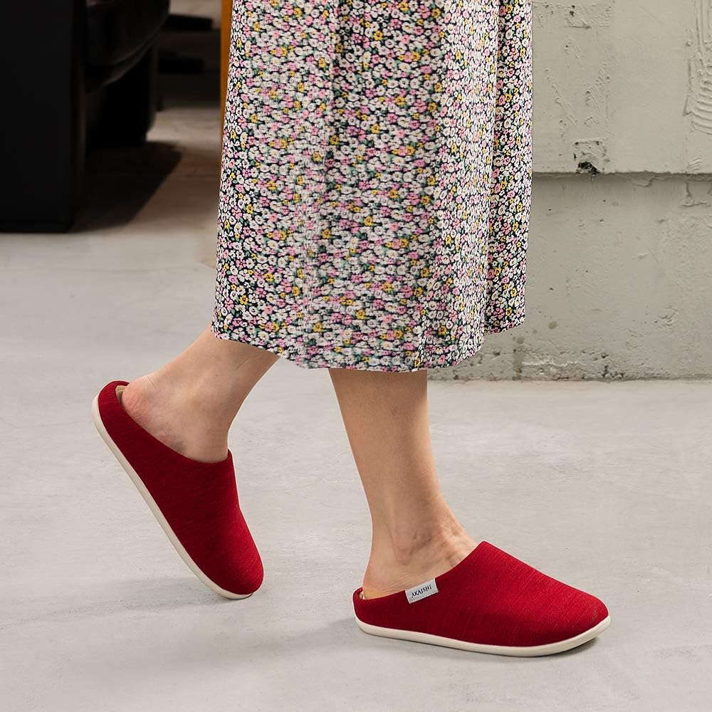 [AKAISHI] Arch Fitter Official 608 Room Shoes (M (23.0~23.5cm), Red) Slippers Room Shoes for Women and Men For Collapsed Arches