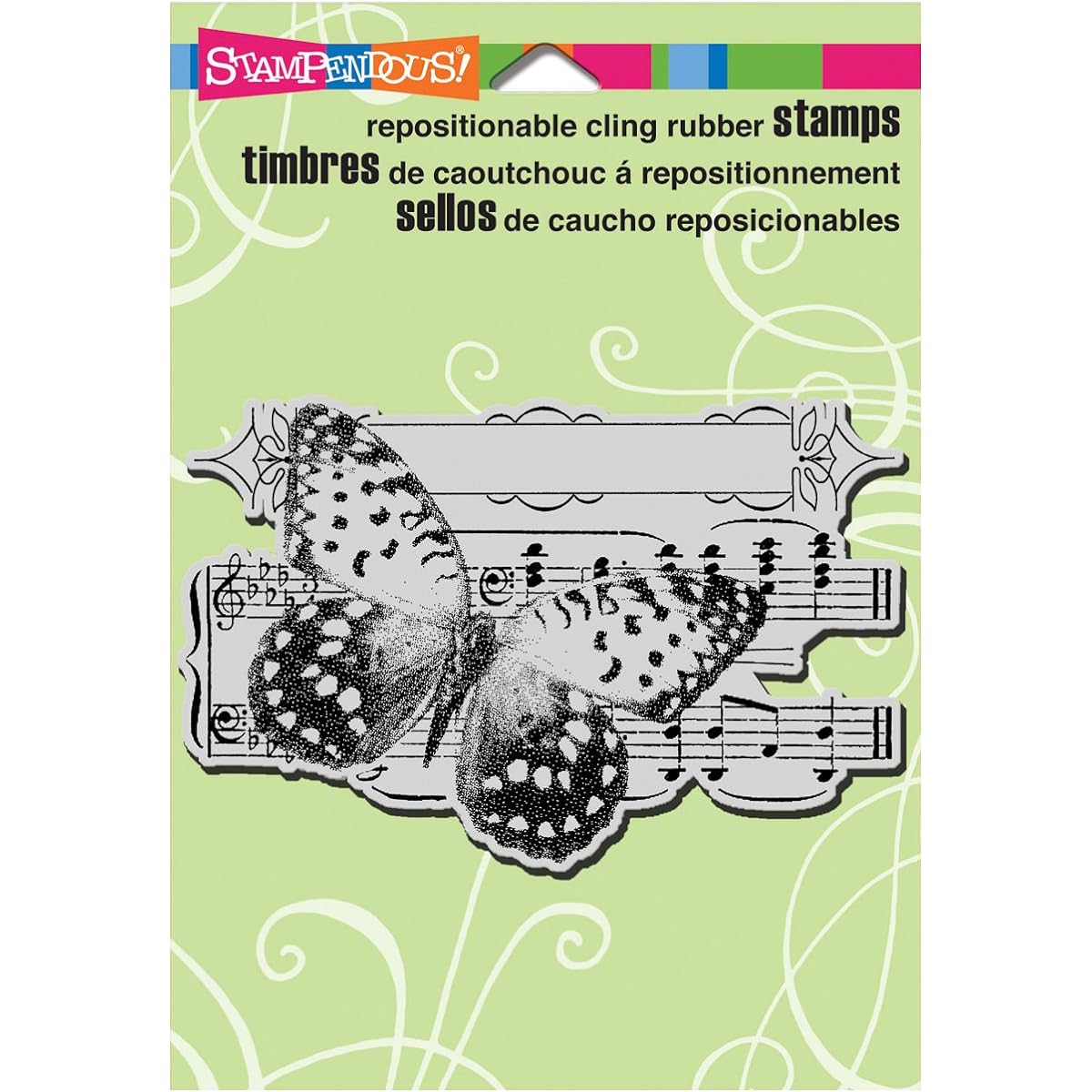 Stampendous Cling Rubber Stamp 5.5"X4.5" Sheet -Butterfly Tune (parallel input product) [parallel input product]