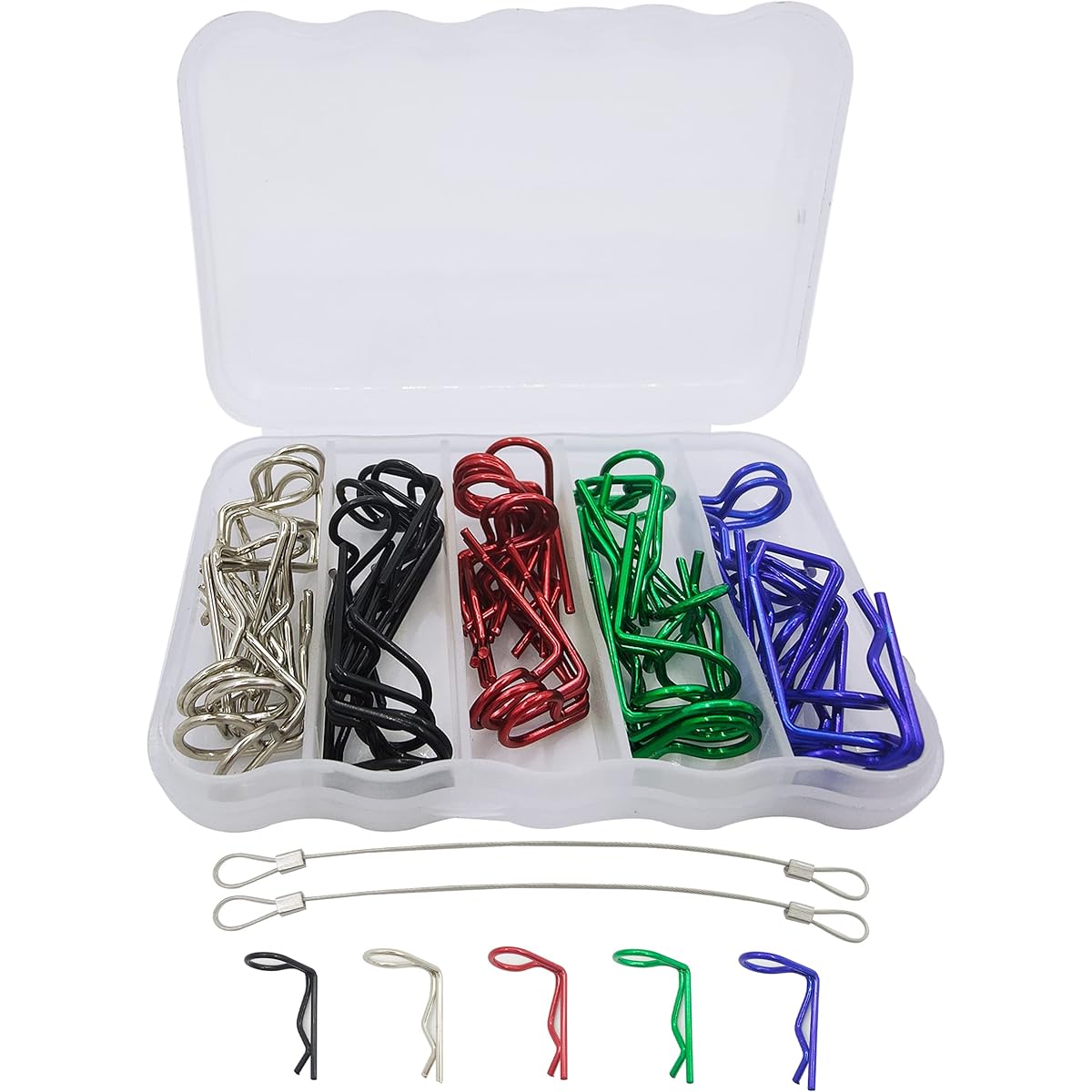 HOPLEX RC Body Clips 50Pcs 90 Degree Angle Elastic Pins Bent Elastic Pins for 1/8 1/10 1/12 Scale Model Car Truck Crawler Truck