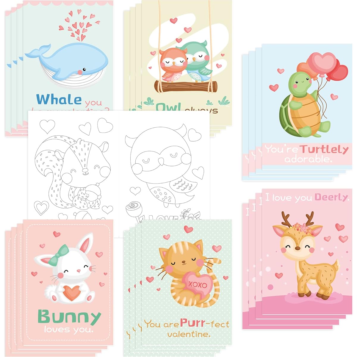 ceiba tree 24 Valentine Coloring Books for Kids Girls Boys Classroom Exchange Gifts Valentine's Day Party Activities Favors