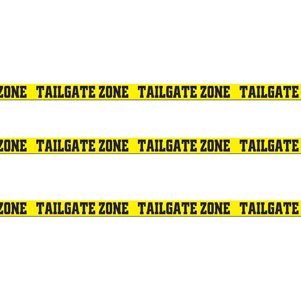 Beistle Plastic Tailgate Zone Streamer Sports Theme Football Game Day Party Decoration 3" x 20ft Black/Yellow