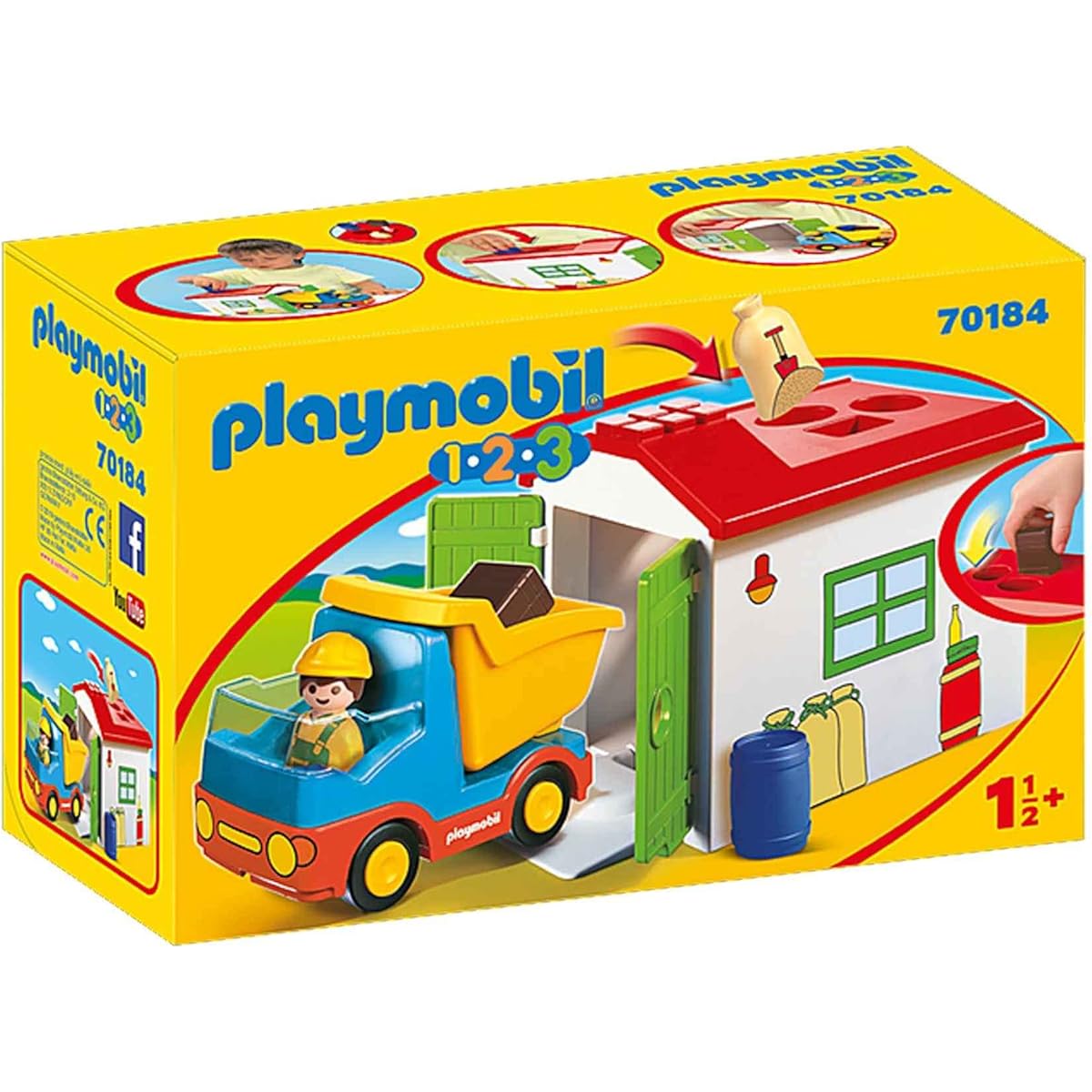Playmobil 70184 1.2.3 Garbage Truck for Children 18m+
