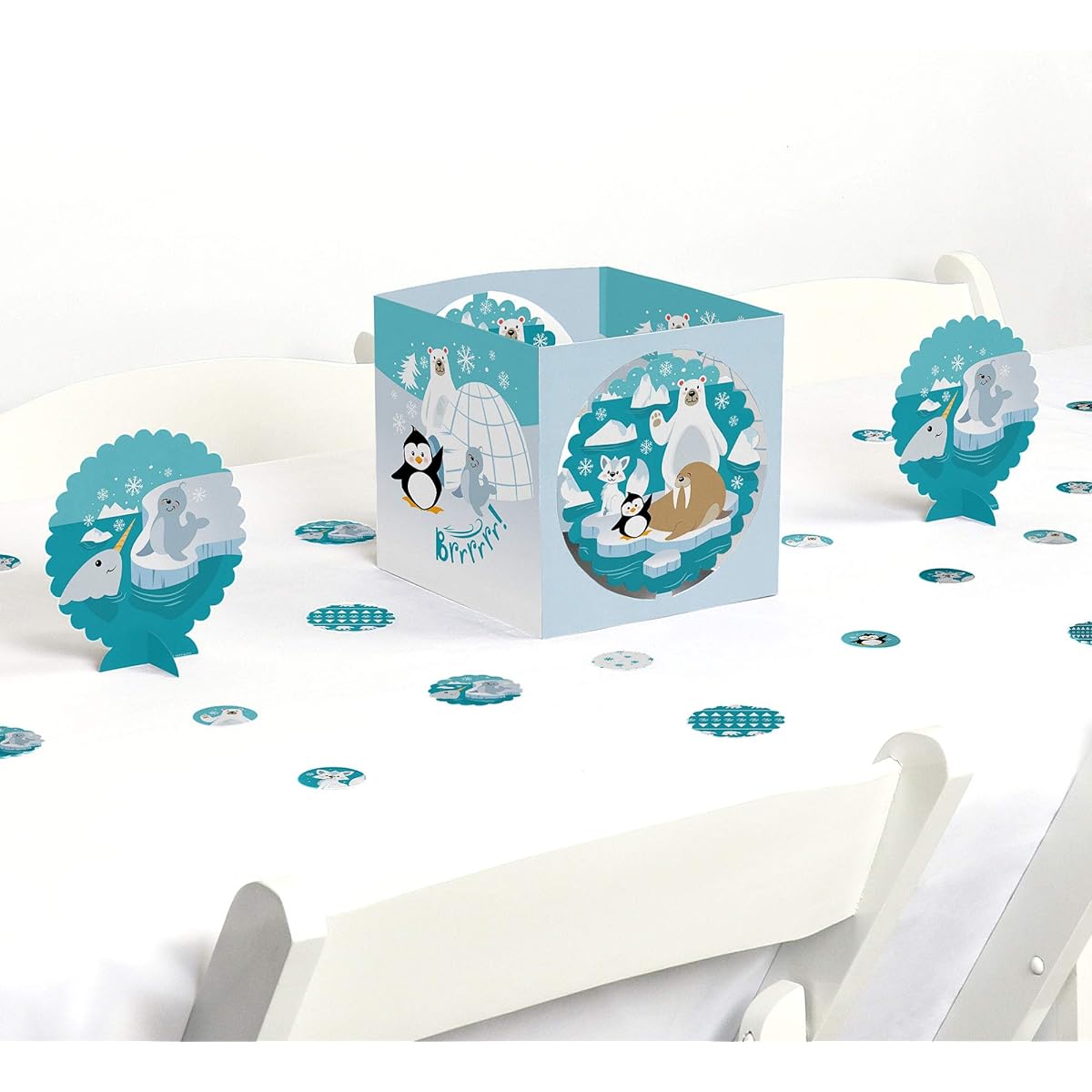 Big Dot of Happiness Arctic Polar Animals - Winter Baby Shower or Birthday Party Centrepiece and Table Decoration Kit