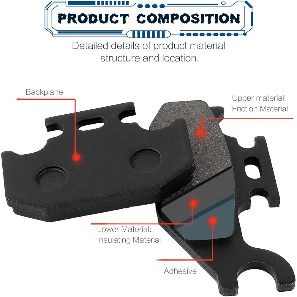 LOCOPOW Brake Pads Compatible with Can Am Outlander 400 500 650 800 800R Max 2007-2015 Renagade 500 800 2007-2011 DS650 2000-2007 (Pack of 3)