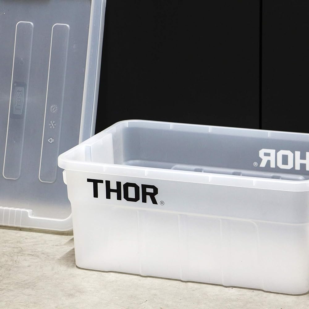 TRUST THOR LARGE TOTES with LID [53L/Clear]