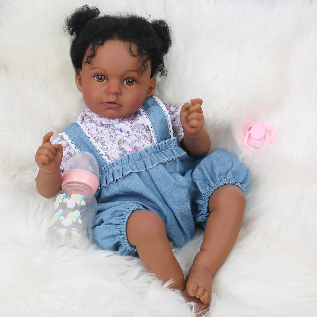 CARANOVO Black Reborn Baby Doll Anna
