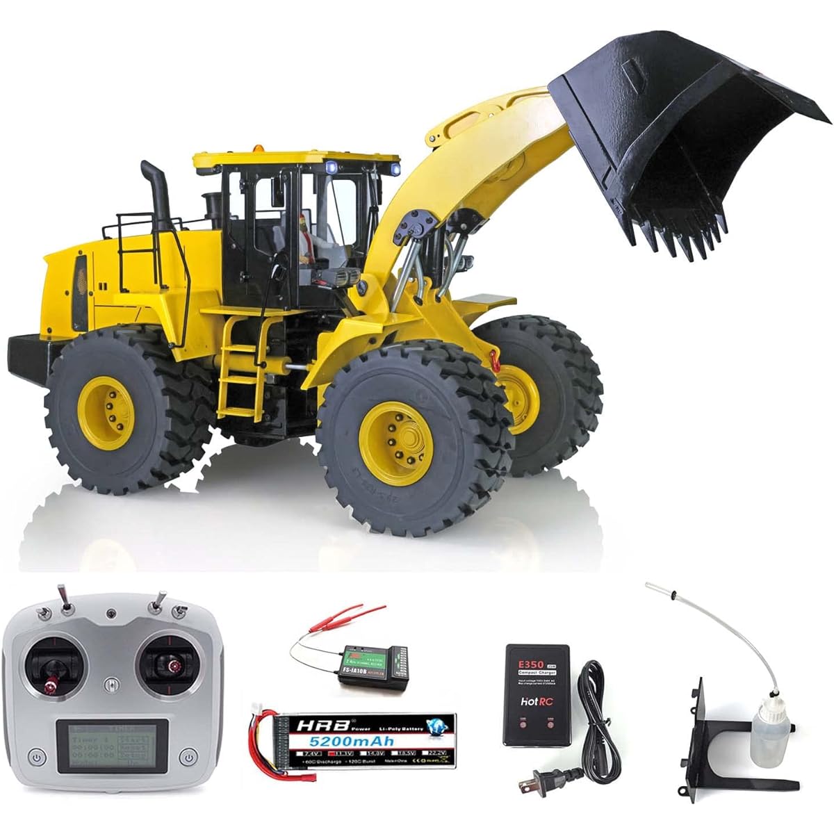 Hobby Grade Xdrc Metal 1/14 RC Hydraulic Loader Model RTR Esc Motor Servo Light Sound Radio Controller Battery