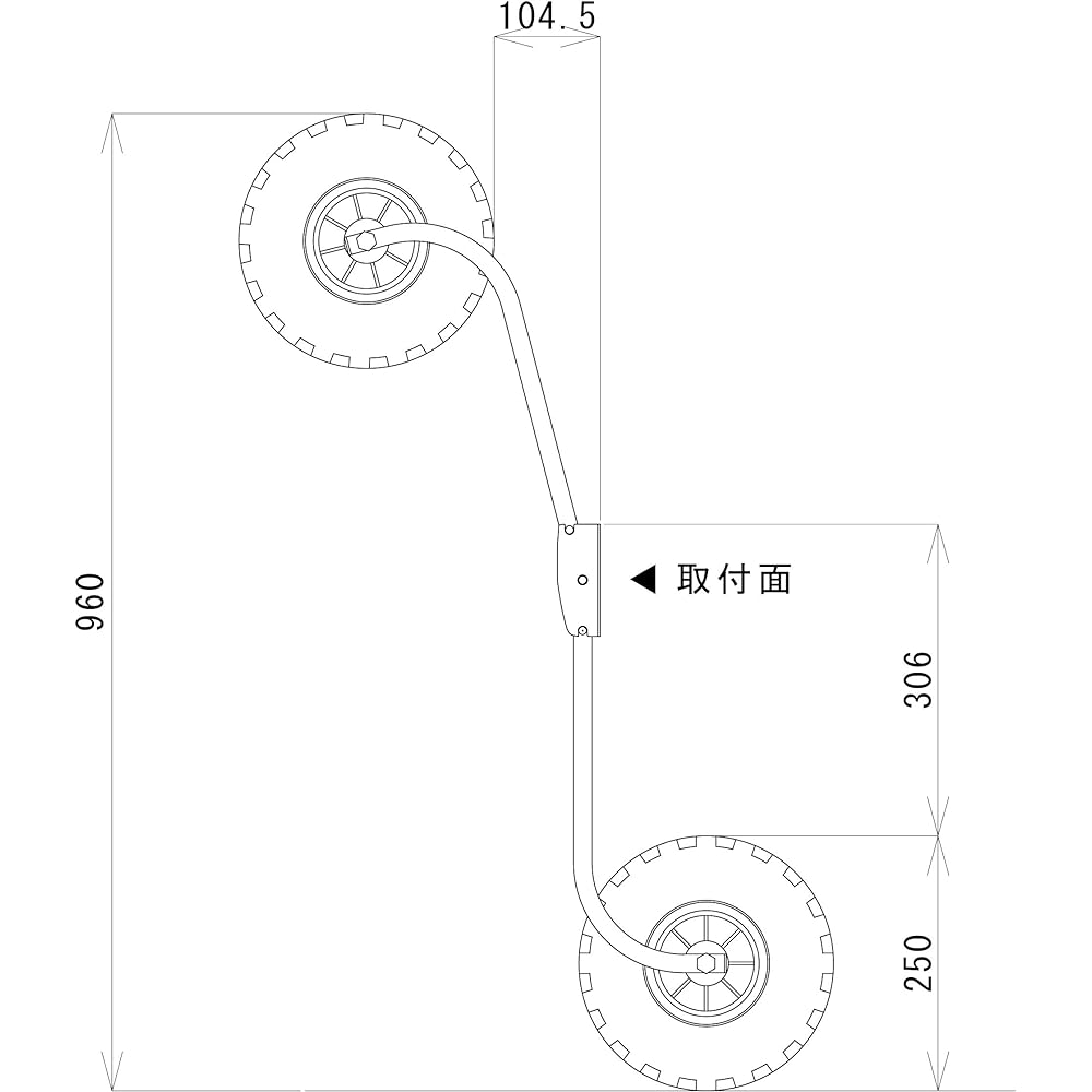 Toolsisland Boat Dolly, Tilt type when lifted, One-touch lock, Stainless steel, Small boat, No puncture tires, Simple Japanese instruction manual included