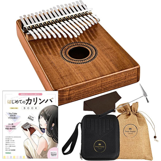 MEINL KL1707H Kalimba with sheet music and instruction book set, sound hole, acacia, gloss finish, Meinl
