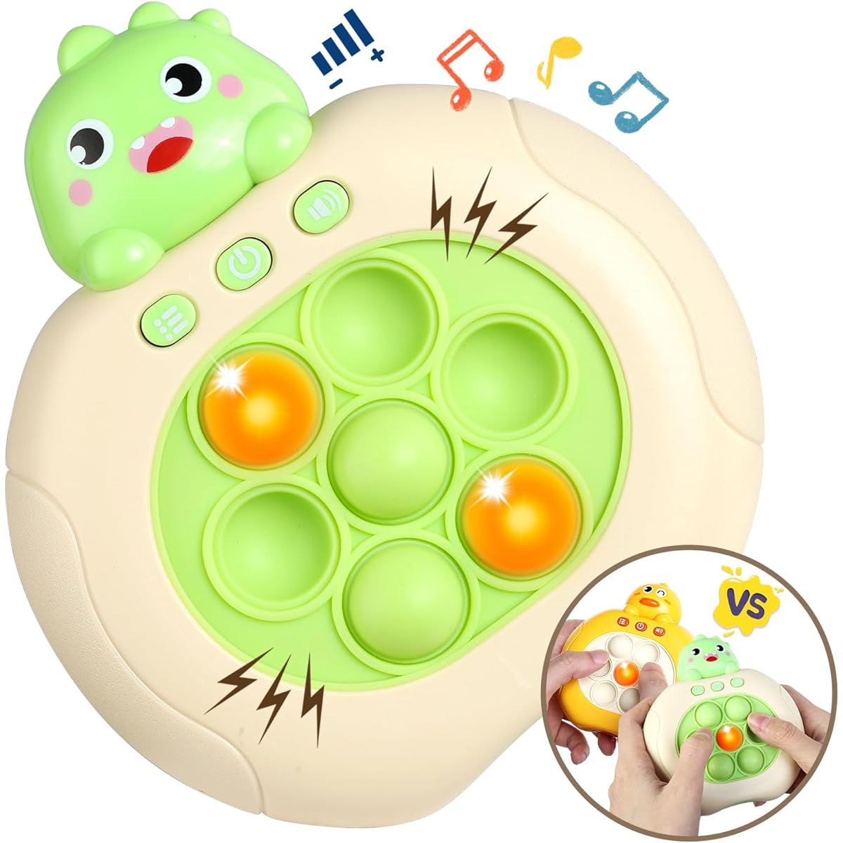 Green Dinosaur Pop Pro Toy Fidget Kids Game Toy | Make It Light Up Handheld Board Console
