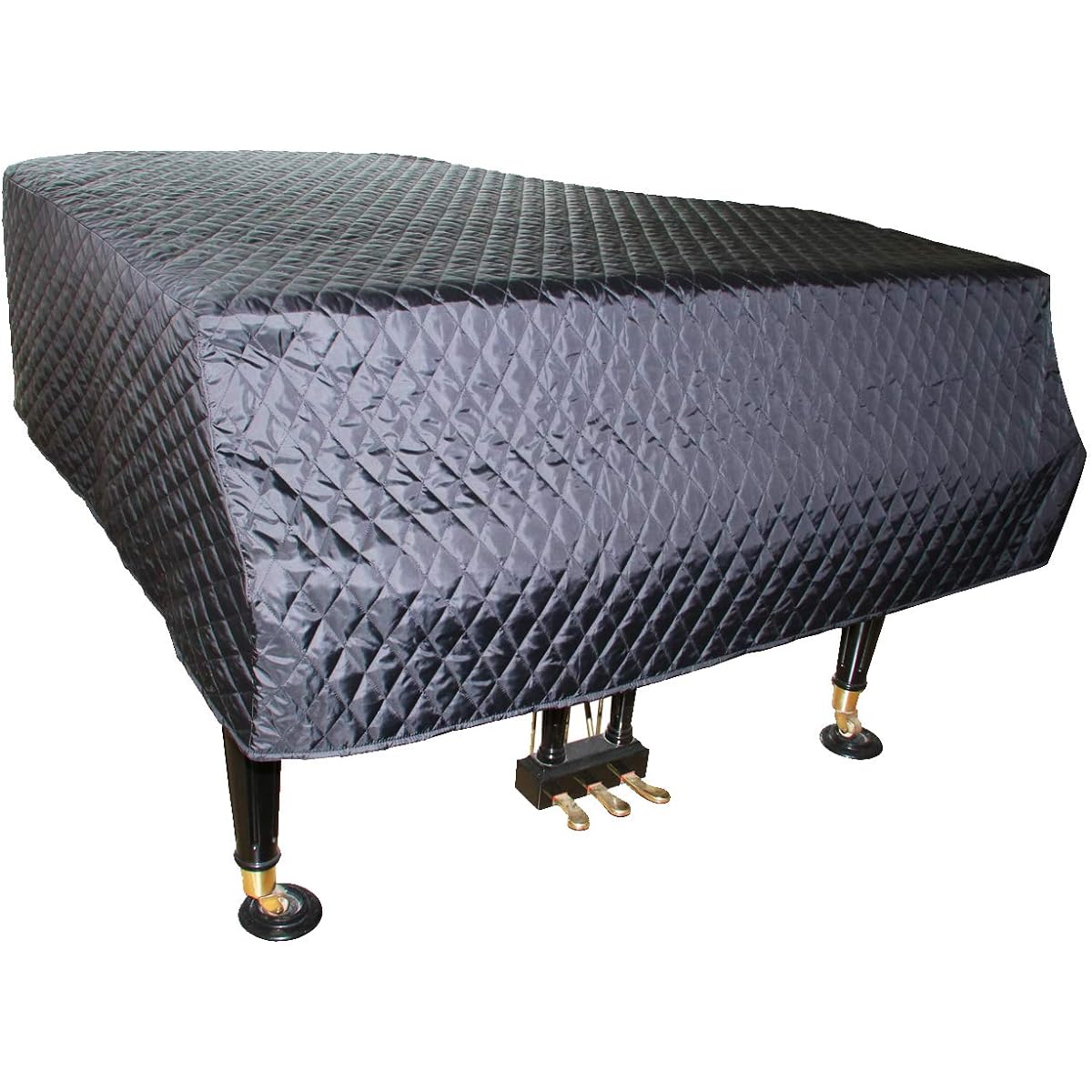 ESYUEL Grand Piano Cover Dust Protection Cover Quilted Diamond Pattern (200cm/78.75inch, Black)