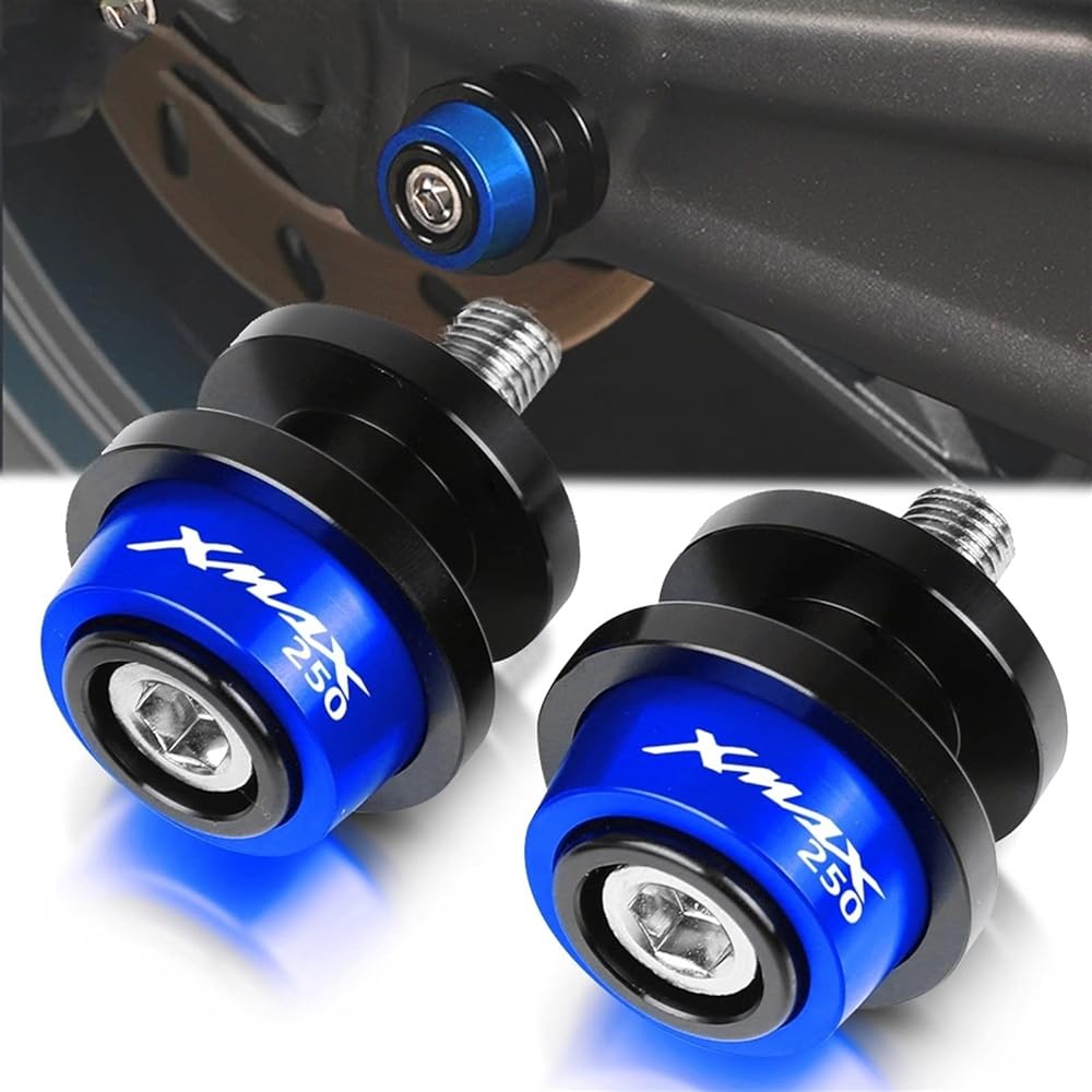 DOOREX CNC Aluminum Motorcycle 6mm Stand Screw Swingarm Slider Spool Accessories for Yamaha XMAX250 X-MAX 2021 2020 All Years Swingarm Slider Spool (Size : Gold XMAX250 LOGO)
