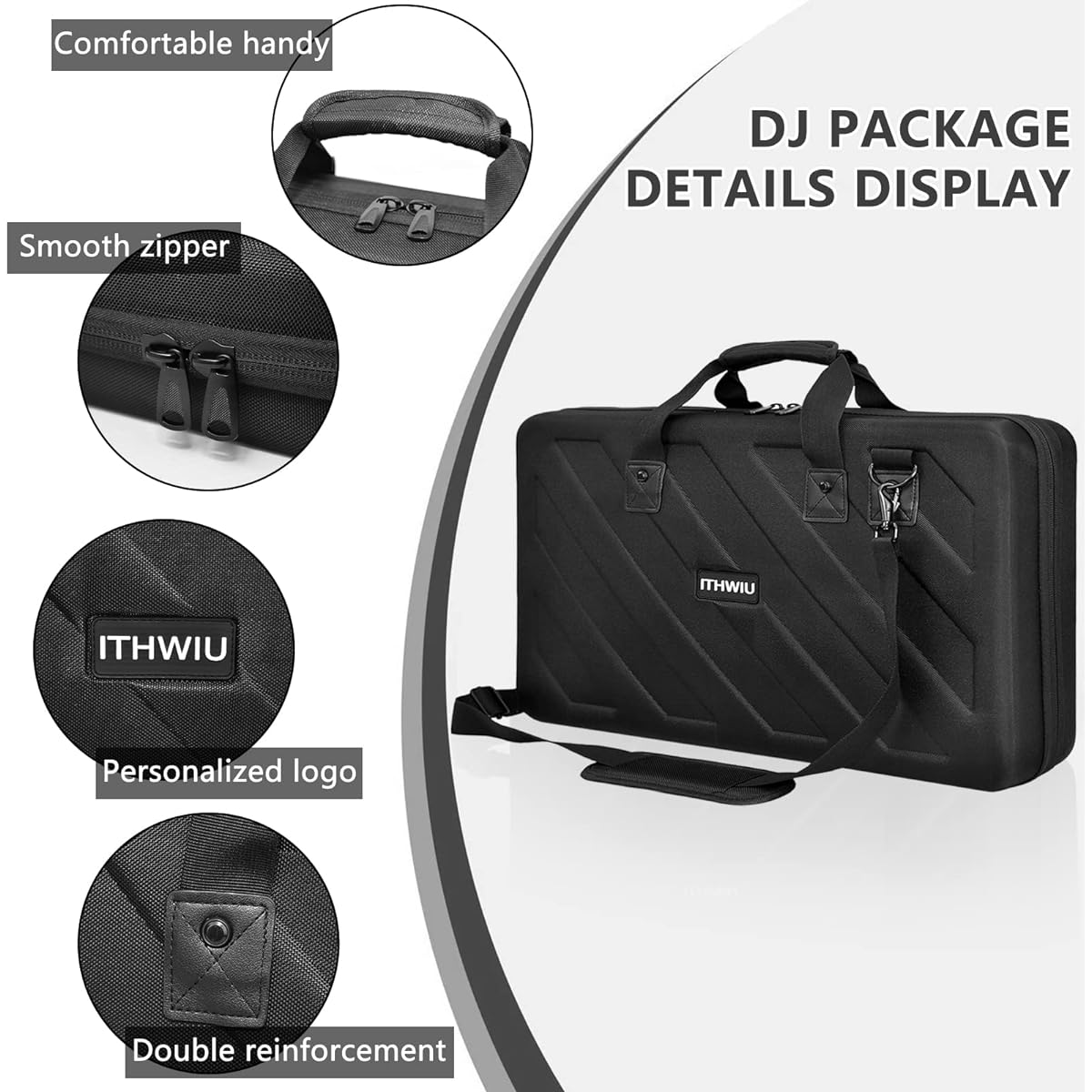 ITHWIU Lightweight Molded EVA Storage Case for Pioneer DDJ 1000, 1000SRT Controller Carrying Case, Black