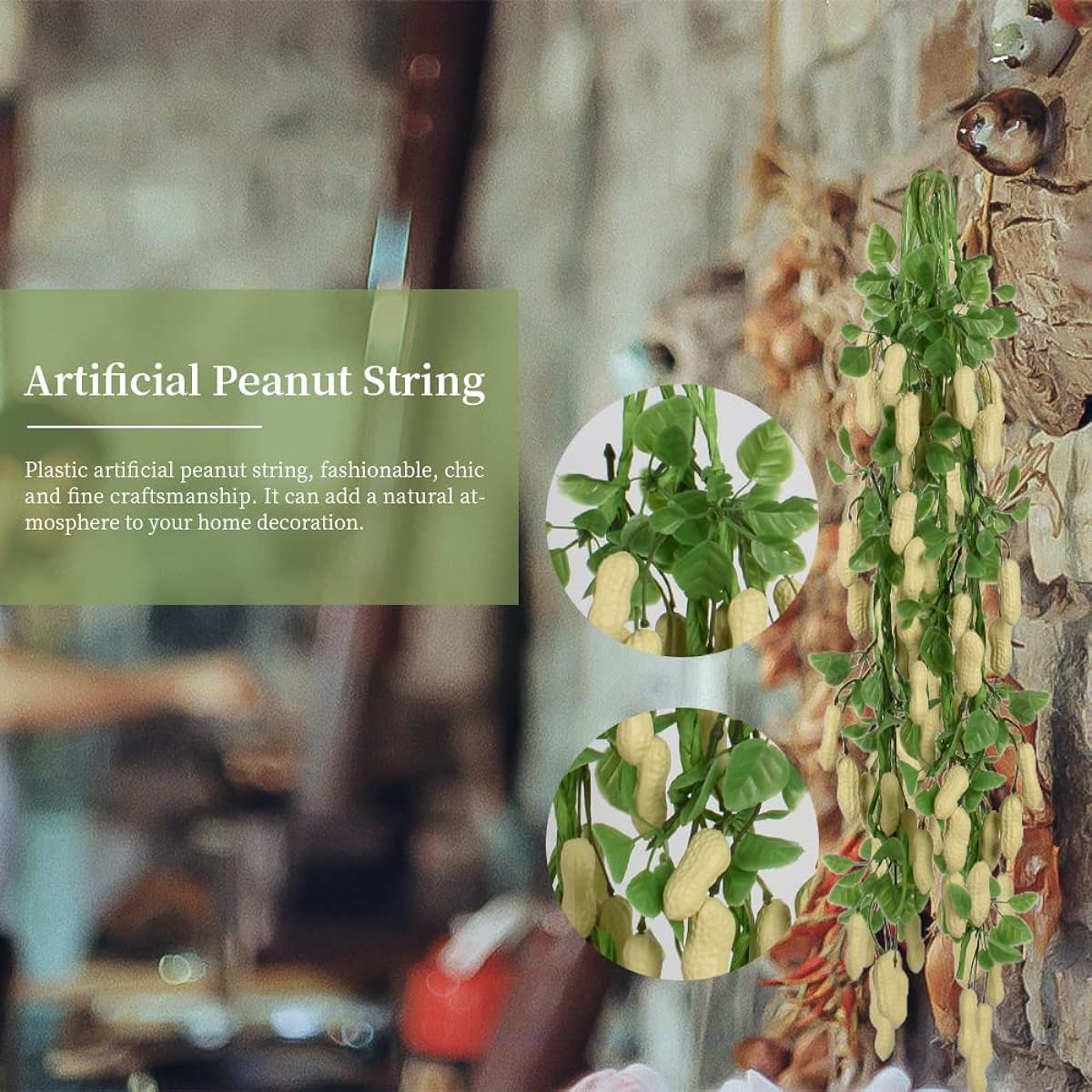 Hagao Fake Peanuts Hanging Peanuts String Artificial Vegetables Simulation Peanuts Home Kitchen Decoration Teaching Materials 3 Sets