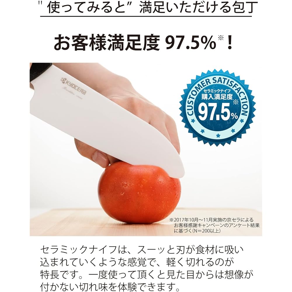 Kyocera Ceramic Knife, Made in Japan, Black Blade, Light, Sharp, Cuts Cleanly, Santoku 16cm, Hard, Stays Sharp for a Long Time, Rust-Free Material, Cuts Well, Dishwasher Safe, Disinfecting Bleach OK, Ceramic Knife, Gyuto, Chinese Black FKR-160HIP-FP