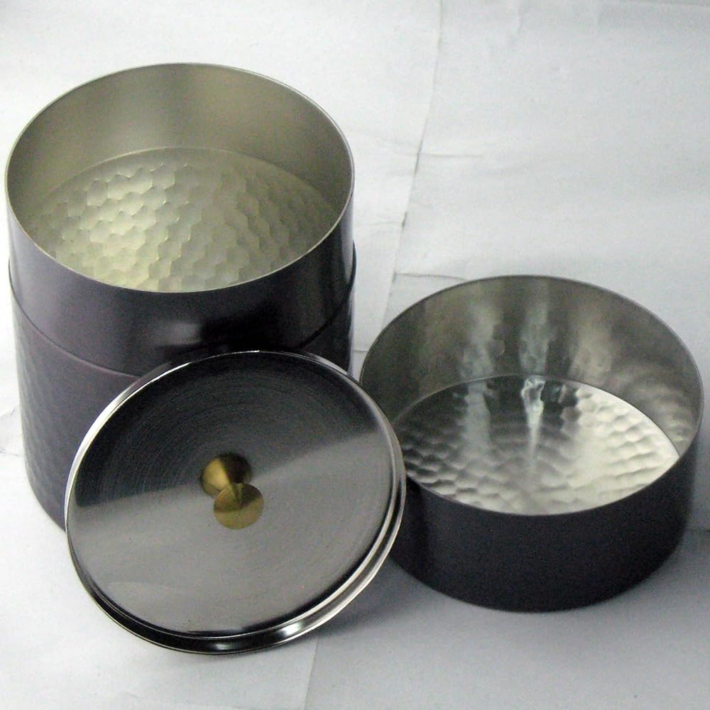 Nagao Pure Copper Tea Caddy Canister Large Diameter 9.0 x Height 11cm Boxed SECCHU Made in Japan
