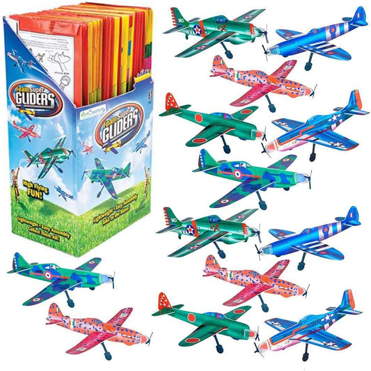 ArtCreativity Super Foam Gliders for Kids - Set of 24 Lightweight Airplanes Assorted Designs Individually Packaged Flying Planes - Fun Birthday Party Favors, Goodie Bag Fillers for Boys & Girls