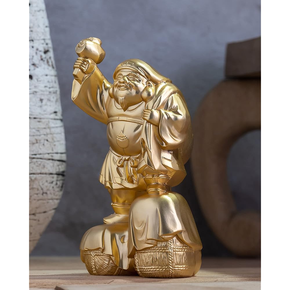 Seven Lucky Gods of Good Luck Daikokuten (Gold plated/24K gold) Buddhist sculptor: Hideun Makita Prototype_Buddha statue Ornament Takaoka copperware (Daikokuten 7fg)