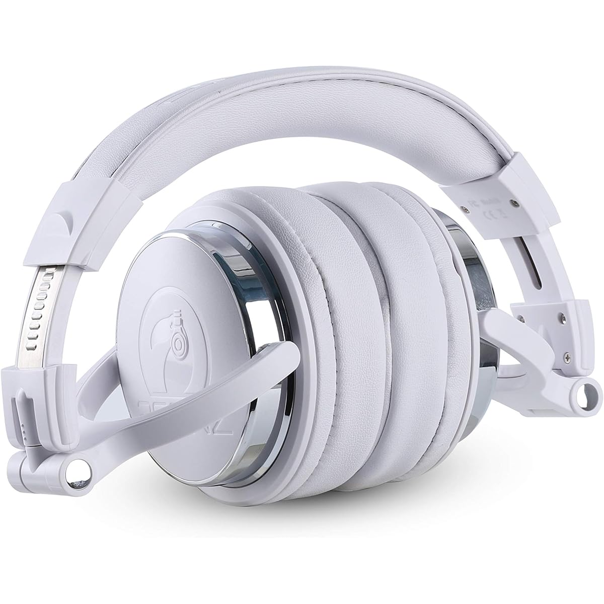 2CANZ Pro Matte White Over-Ear Professional Wired DJ Headphones - Closed Back Plush Ear Cushions Adjustable Ear Pads Foldable Joint Listening